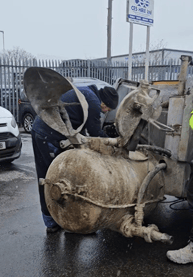 Colin servicing in snow image