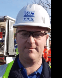 PPE hard hat and glasses