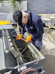 Paul working on machine