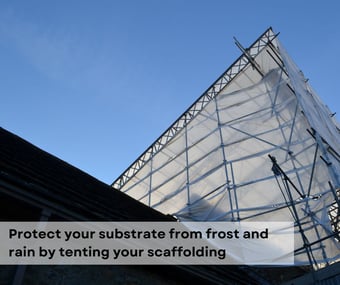 Scaffold to protect render