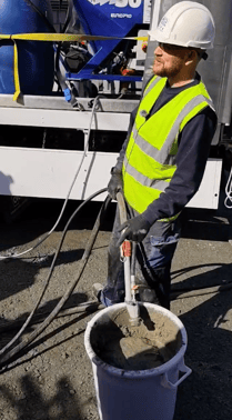 Spraying into Refina Tub