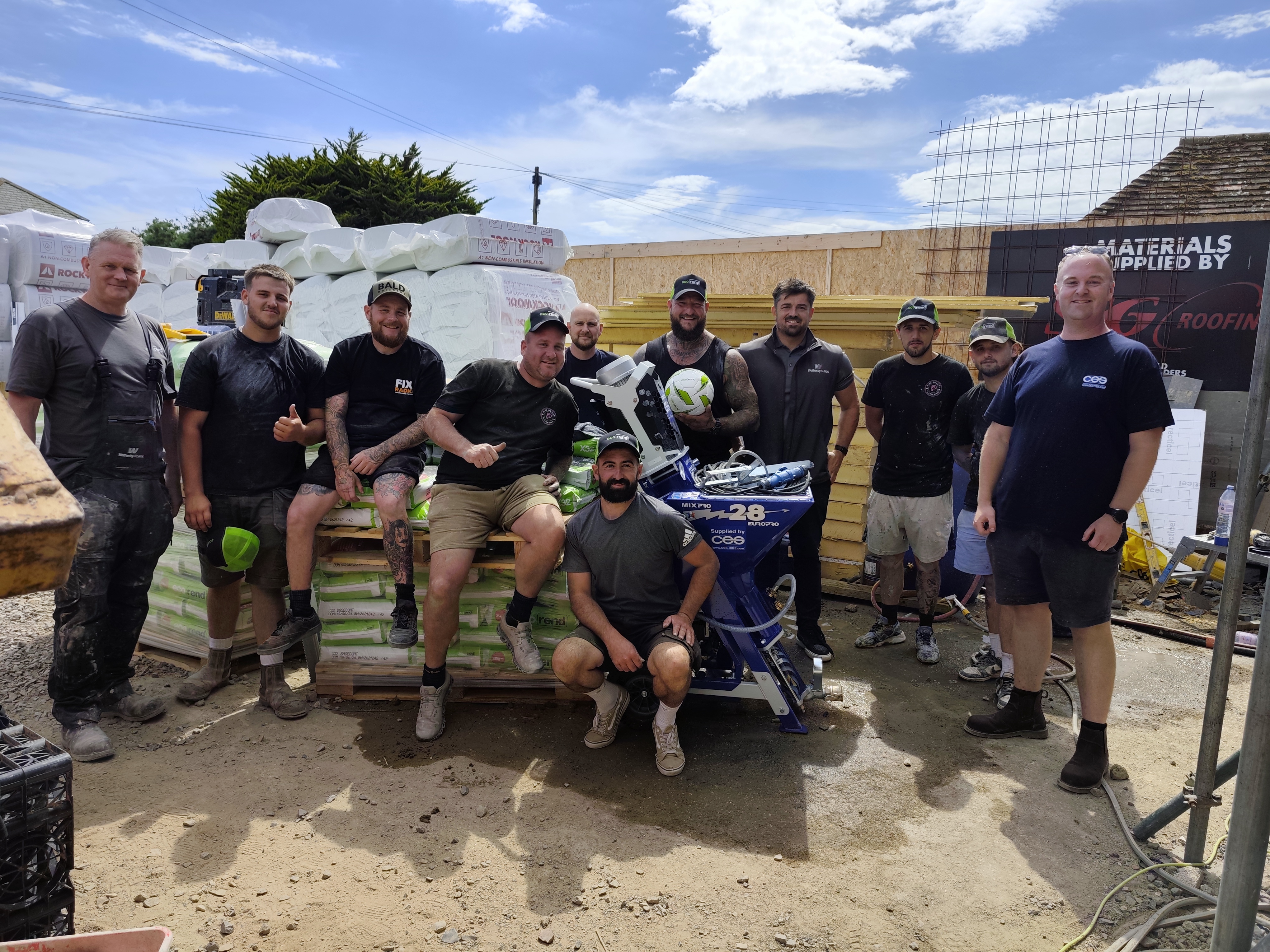 Inside a Professional Spray Rendering Project: Two Days on Site with CES Hire, The Bald Builders, Pink Quality Plastering & Ecorend