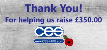 CES Hire Raise £350 for the Poppy Appeal